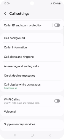 Press Supplementary services.