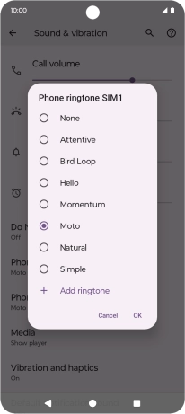 Press the required ring tones to hear them.