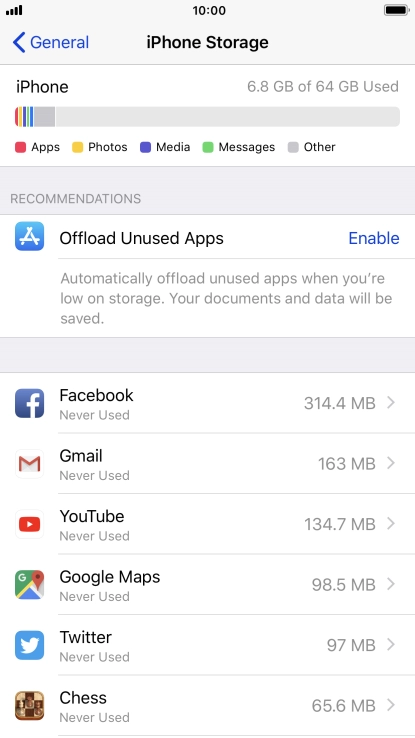 Press the required app.