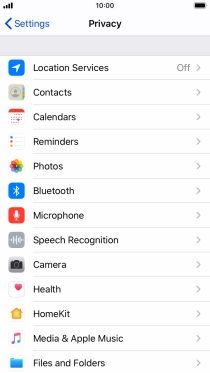 Press Location Services.
