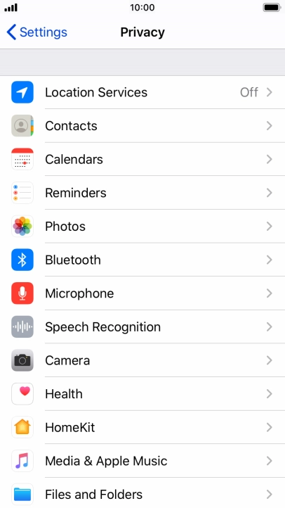 Press Location Services.