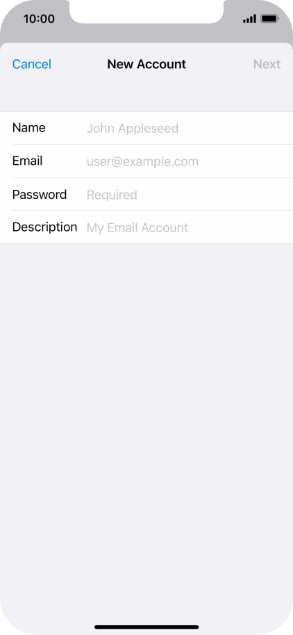 Press Name and key in the required sender name.
