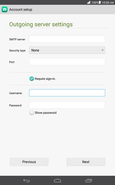 If you turn on SMTP authentication, press the field next to 