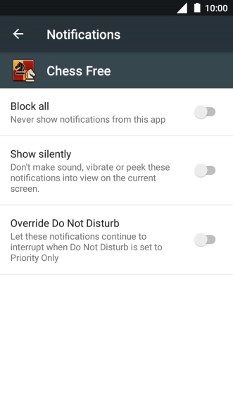 Press the indicator next to 