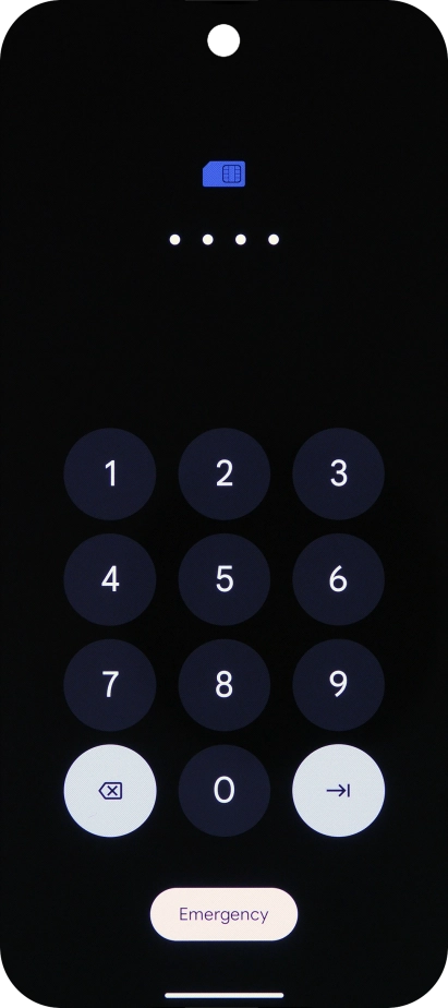 If your SIM is locked, key in your PIN and press arrow right.