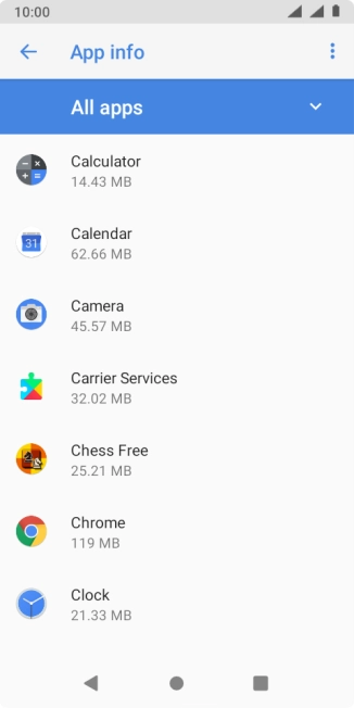 Press the required app.