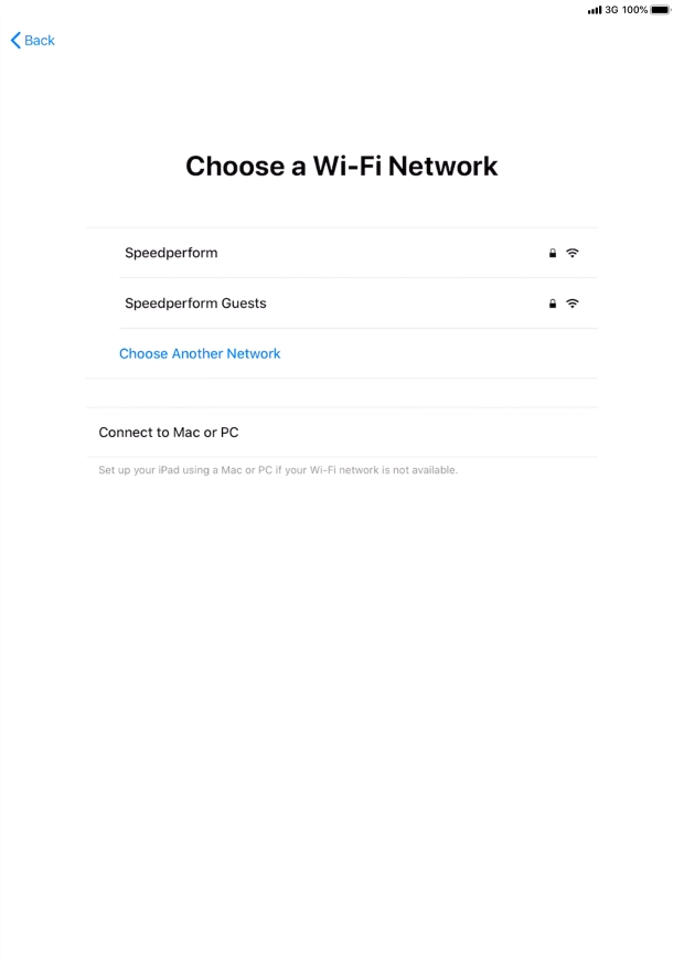 Press the required Wi-Fi network.