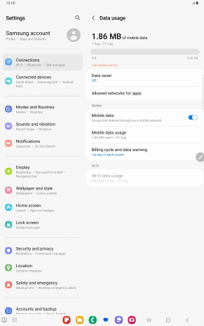 The total data usage is displayed.