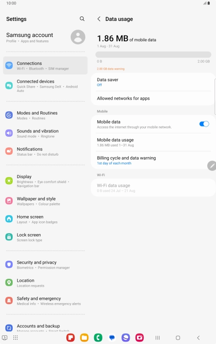 The total data usage is displayed.