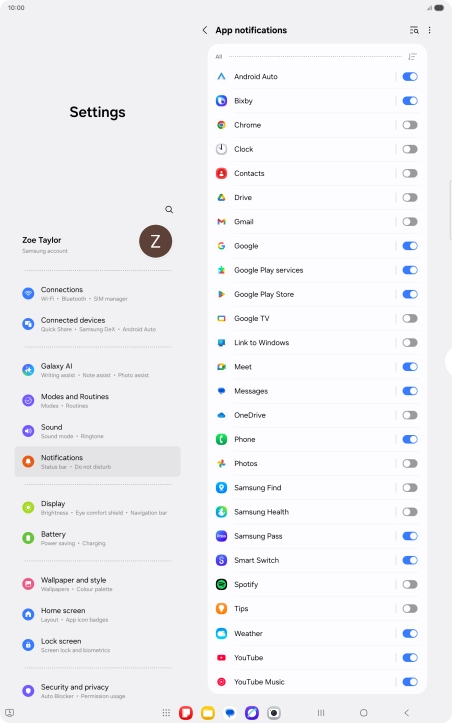Press the drop down list.