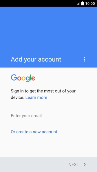 If you don t have a Google account, press Or create a new account and follow the instructions on the screen to create an account.