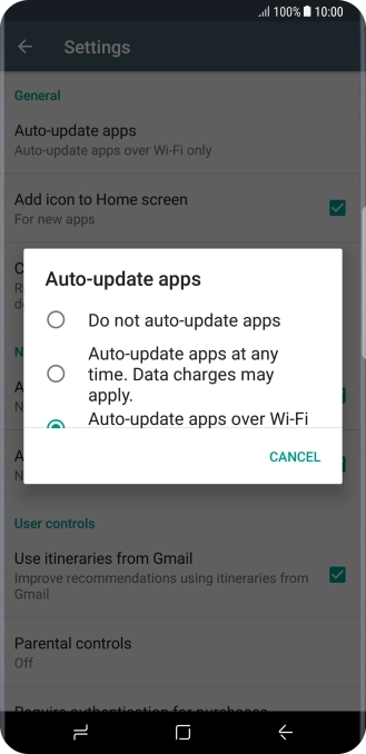 Press Do not auto-update apps to turn off the function.