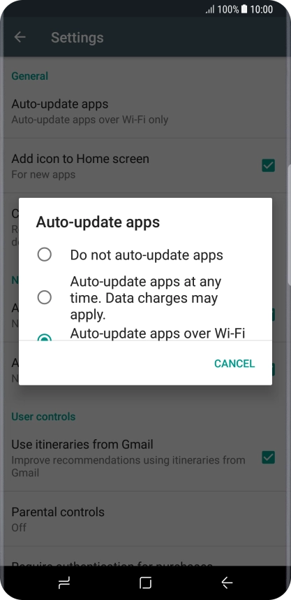Press Do not auto-update apps to turn off the function.