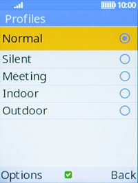 Press the Left selection key.