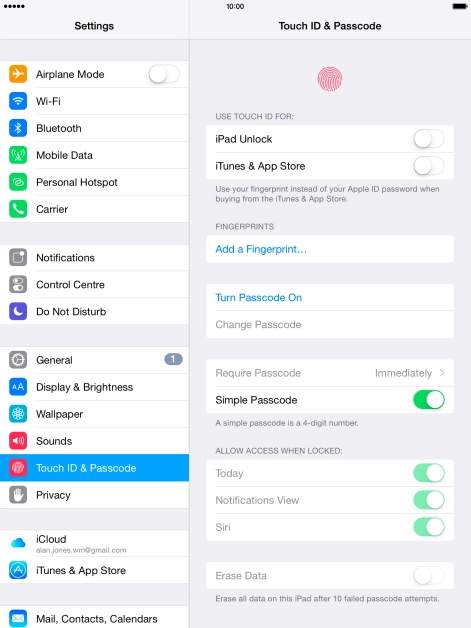 Press Add a Fingerprint... and follow the instructions on the screen to add your fingerprint.
