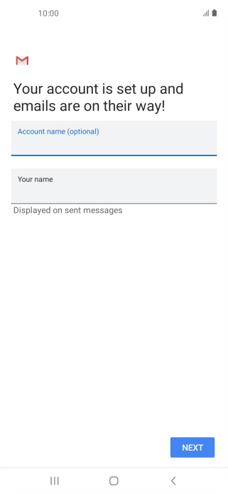 Press Your name and key in the required sender name.