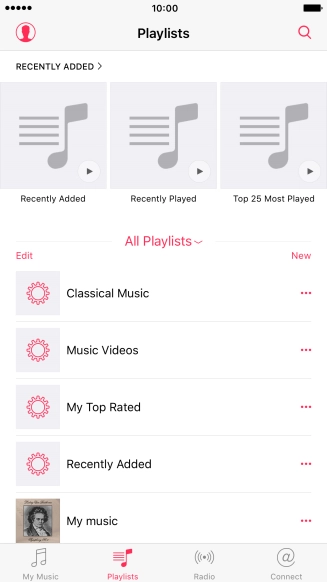 Press the required playlist.