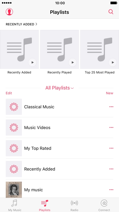 Press the required playlist.