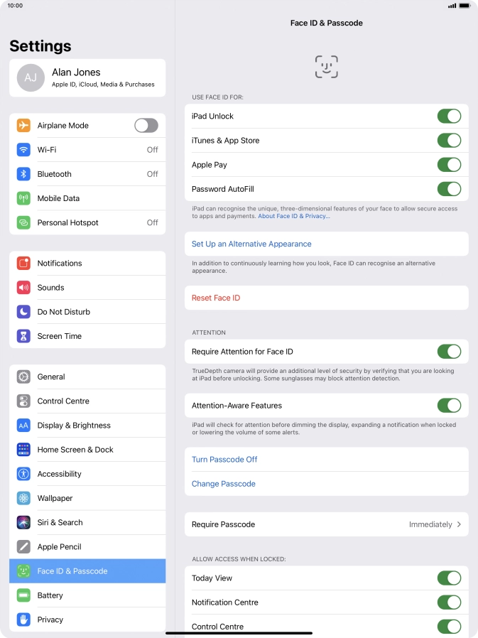 Press the indicator next to 