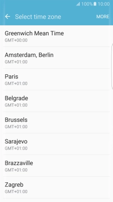 Press the required time zone.