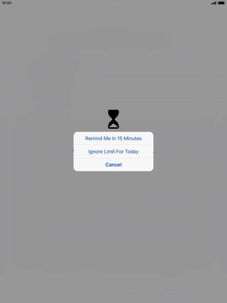 Press the required setting.