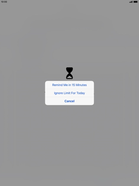 Press the required setting.