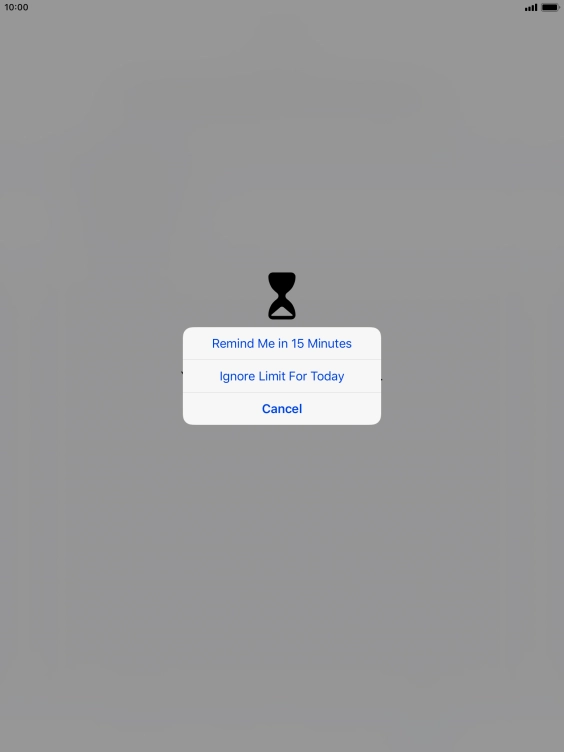 Press the required setting.