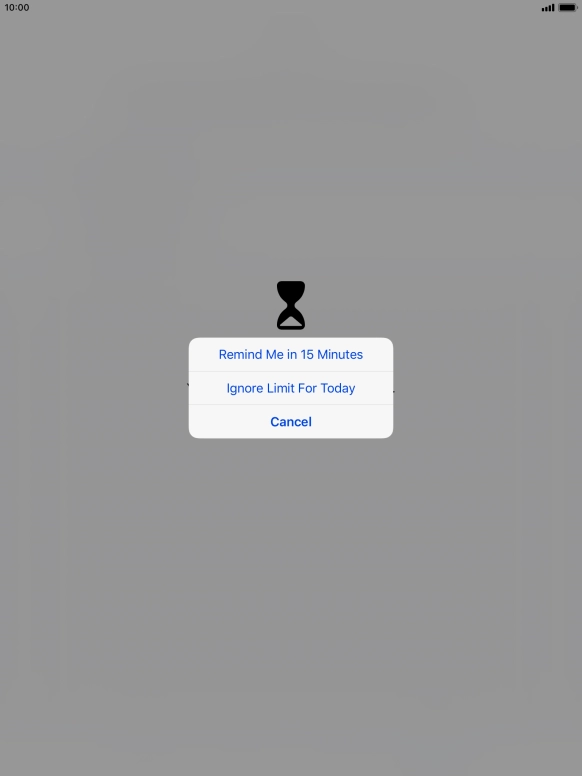 Press the required setting.