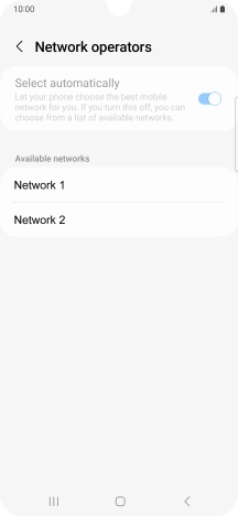 Press the required network.