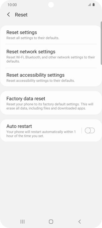 Press Factory data reset.