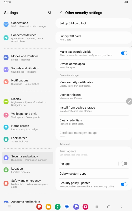 Press Set up SIM card lock.