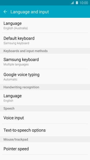 Press Samsung keyboard.