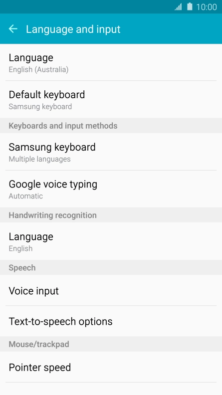 Press Samsung keyboard.