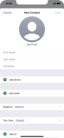 Press First name and key in the first name.