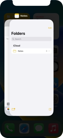 Slide upwards on the required application to end it.