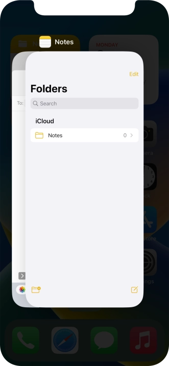 Slide upwards on the required application to end it.