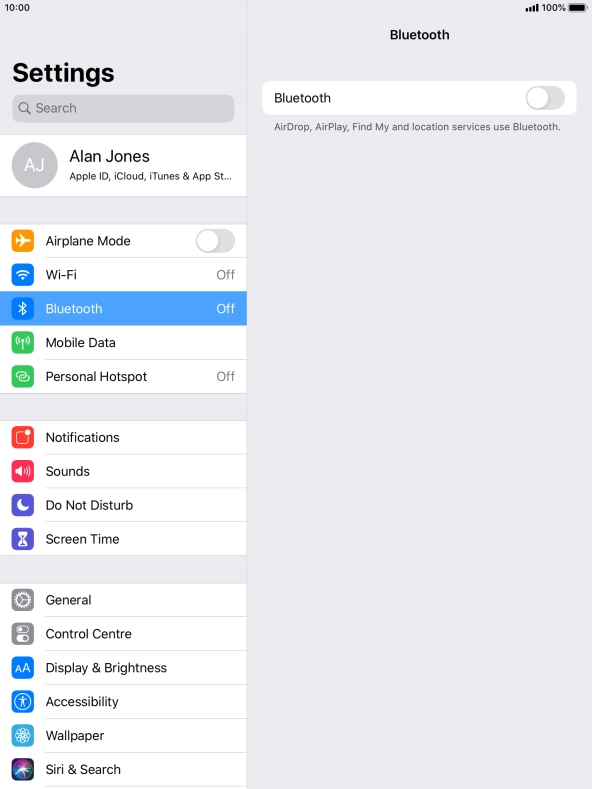 Press the indicator next to 