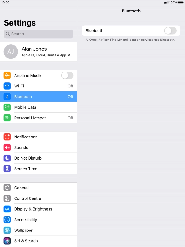 Press the indicator next to 