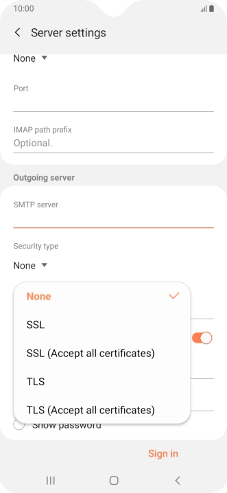 Press None to turn off the function.
