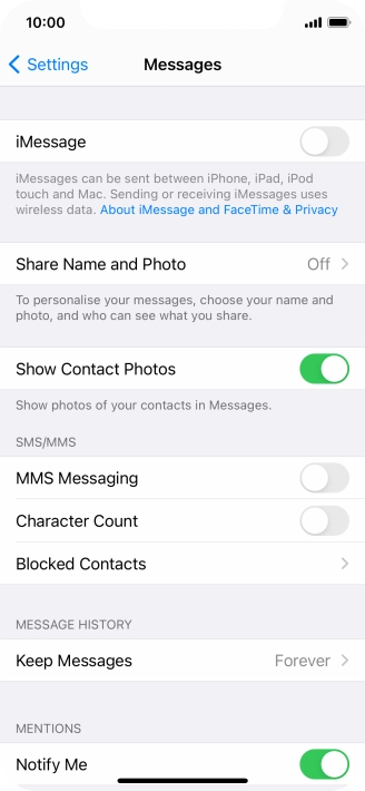Press the indicator next to 