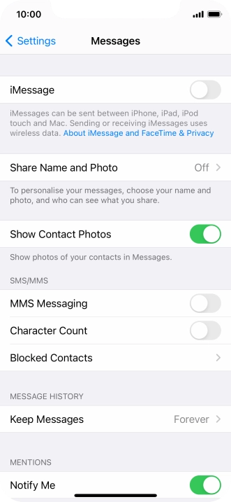 Press the indicator next to 