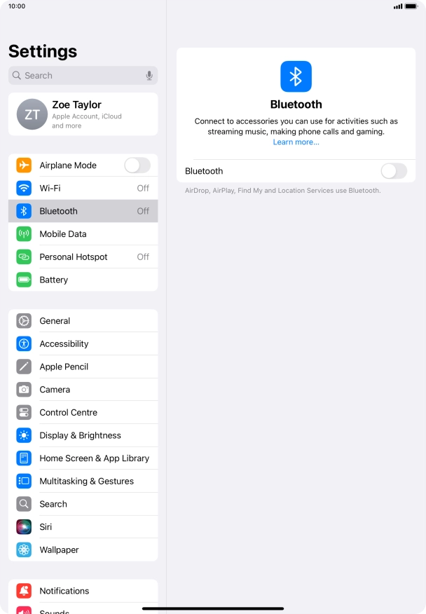Press the indicator next to 