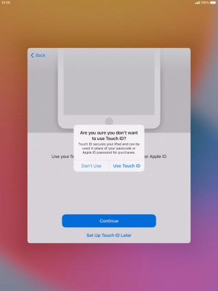 Follow the instructions on the screen to turn on use of lock code or press Don't Use.