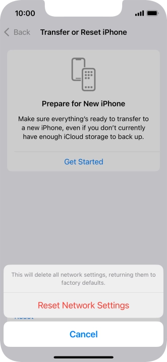Press Reset Network Settings.