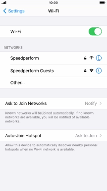 Press the required Wi-Fi network and key in the password for the Wi-Fi network.