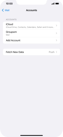 Press the name of the email account you've just set up.