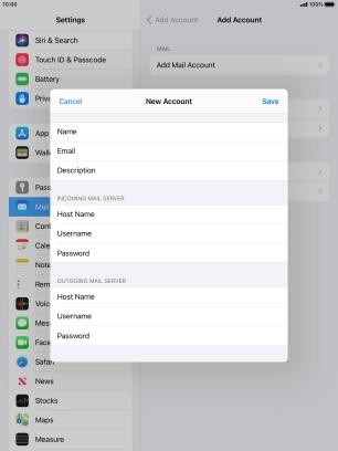 Press Save. Your email account has now been set up. To select more settings for incoming and outgoing server, proceed with the following steps.