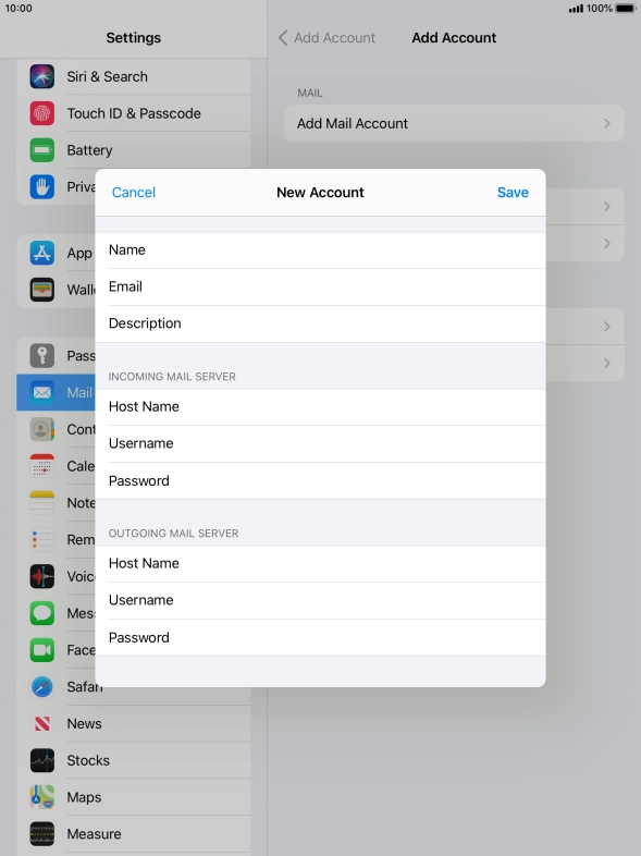 Press Save. Your email account has now been set up. To select more settings for incoming and outgoing server, proceed with the following steps.