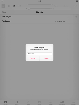 Key in a name for the playlist and press Save.