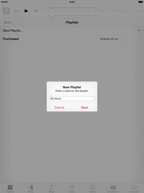 Key in a name for the playlist and press Save.